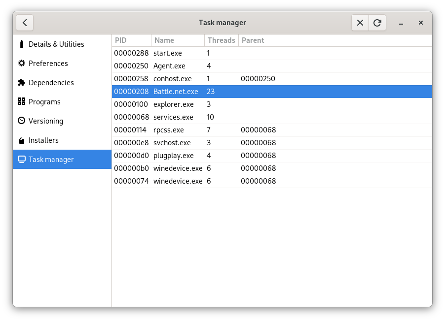 Bottles taskmanager