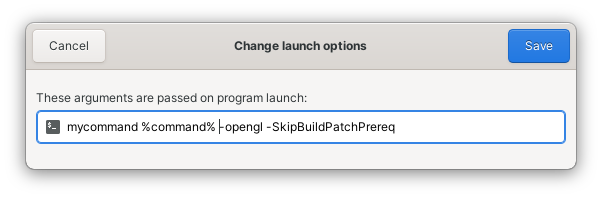 Launch Options with %command% placeholder